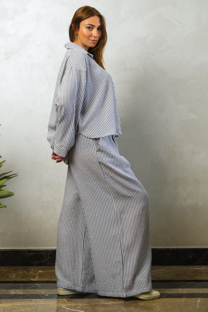 Grey Stripe Pants