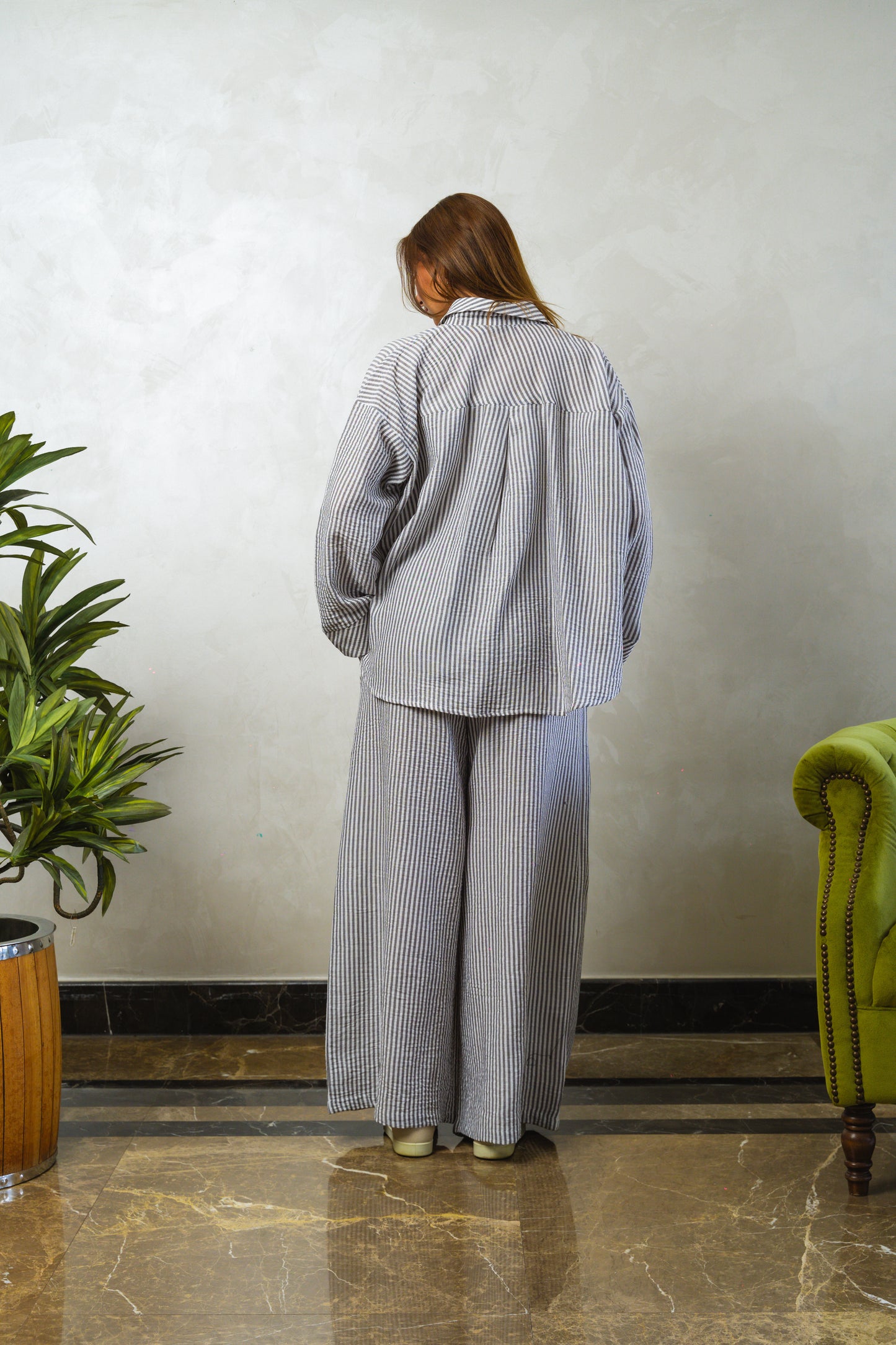 Grey Stripe Pants