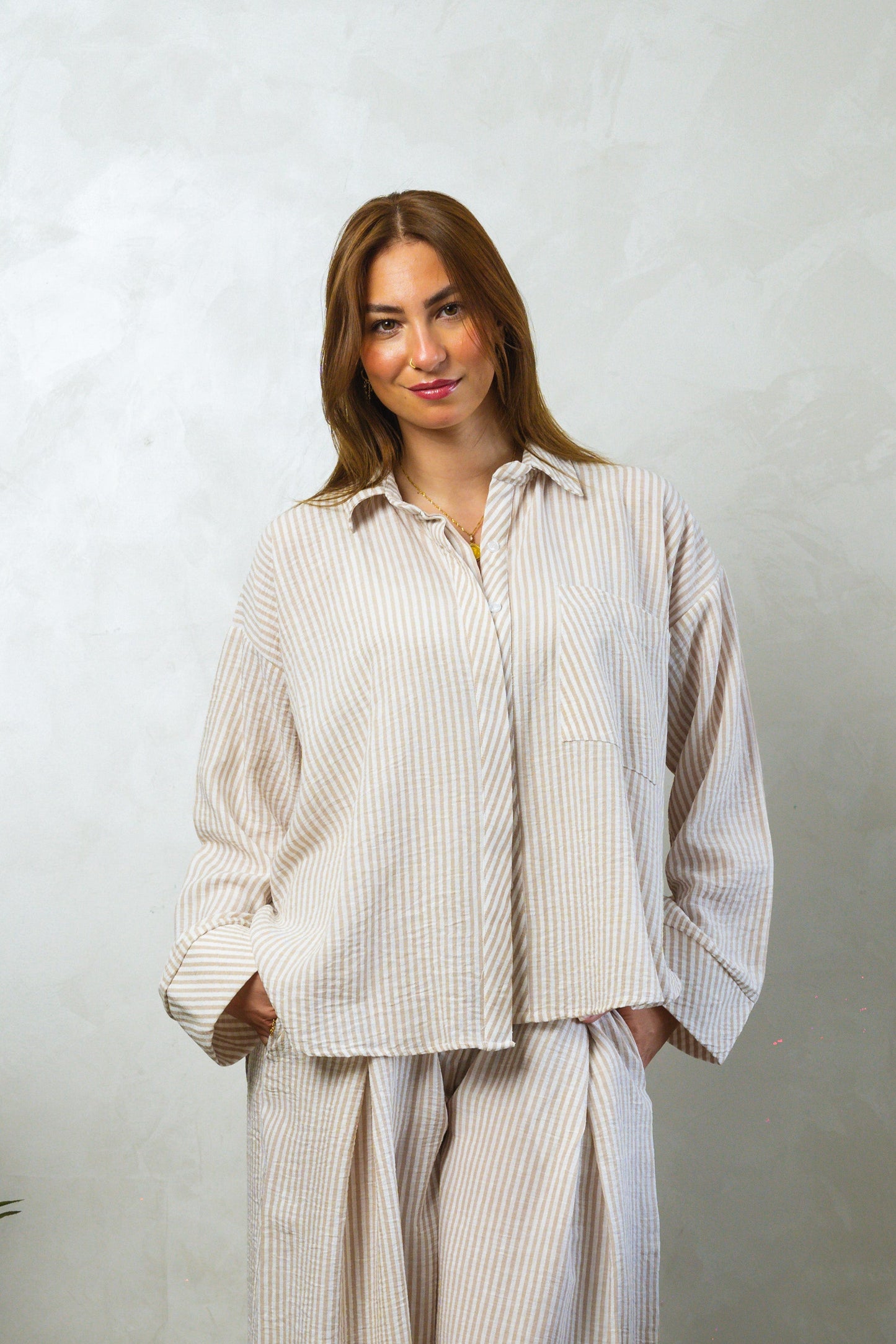 Beige Stripe Shirt