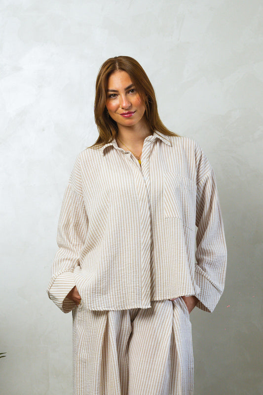 Beige Stripe Shirt